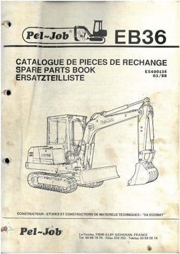 Pel Job Excavator EB36 Parts Manual - EB 36