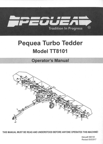 Pequea Turbo Tedder Model TT8101 Operators Manual