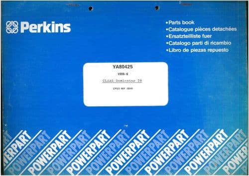 Perkins Diesel Engine 1006-6 Claas Parts Manual