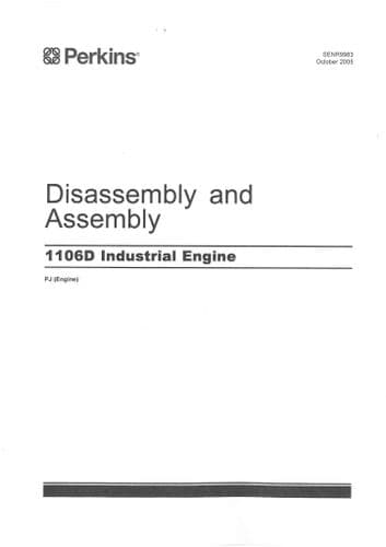 Perkins Diesel Engine 1106D Workshop Service Manual