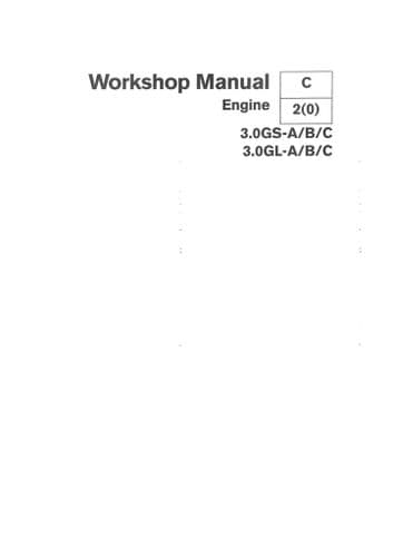 Perkins Diesel Engine 3.0GS A/B/C & 3.0GL A/B/C Workshop Service Manual