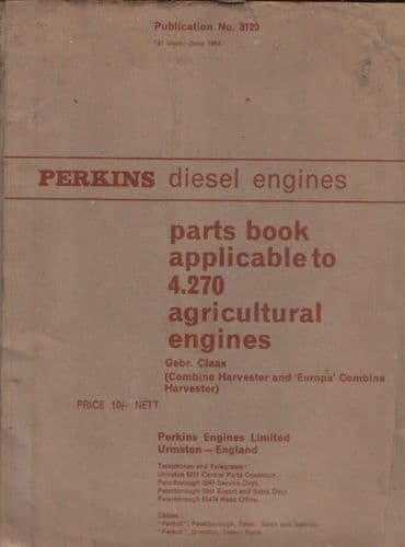 Perkins Diesel Engine 4.270 Parts Manual