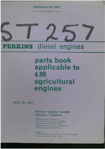 Perkins Diesel Engine 4.99 Parts Manual