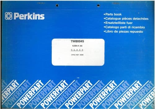 Perkins Diesel Engine 6.354.4  (A) Claas Parts Manual