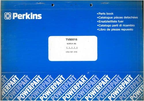 Perkins Diesel Engine 6.372.4  (A) Claas Parts Manual