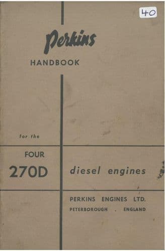 Perkins Diesel Engine Four 270D Operators Manual