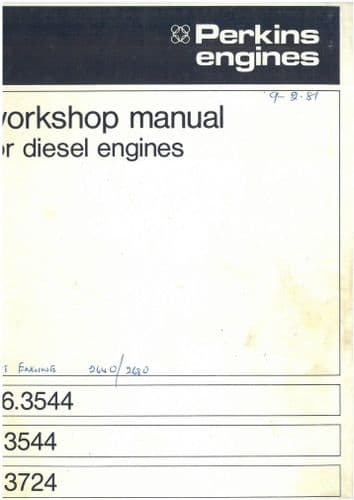 Perkins Diesel Engine t6.3544 6.3544 6.3724  Workshop Service Manual