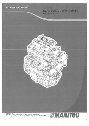 Perkins Engine 1104D Euro3 80CV 100CV Specifications Manual
