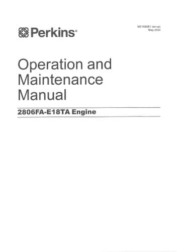 Perkins Engine 2806FA-E18TA Operators Manual