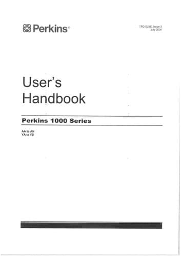 Perkins Industrial Engine 1000 Series Operators Manual AA-AH & YA-YD