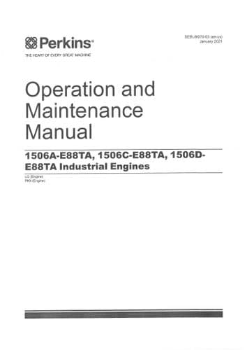 Perkins Industrial Engine 1056A-E88TA 1056C-E88TA 1056D-E88TA Operators Manual