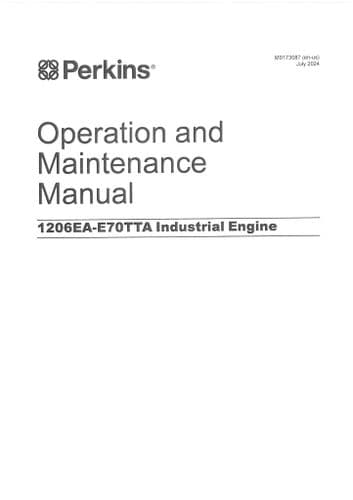 Perkins Industrial Engine 1206EA-E70TTA Operators Manual