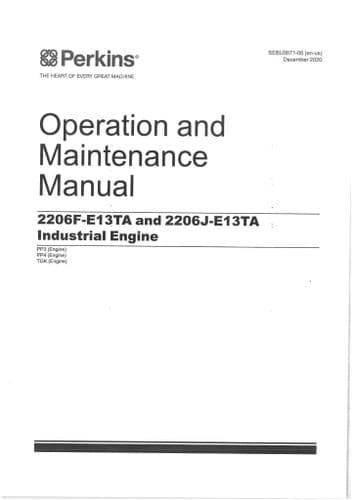 Perkins Industrial Engine 2206F-E13TA & 2206J-E13TA Operators Manual PP3 PP4 TGK