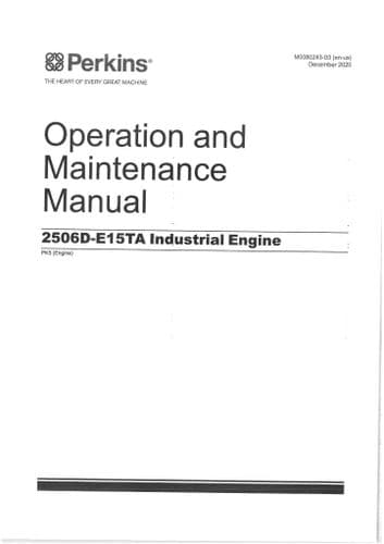 Perkins Industrial Engine 2506D-E15TA Operators Manual PK5