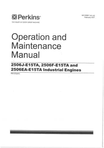 Perkins Industrial Engine 2506J-E15TA, 2506F-E15TA & 2506EA-E15TA Operators Manual R5H
