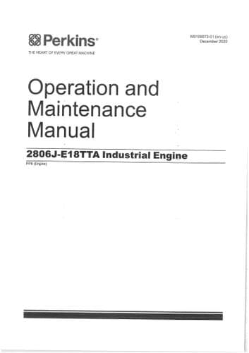 Perkins Industrial Engine 2806J-E18TTA Operators Manual PP8