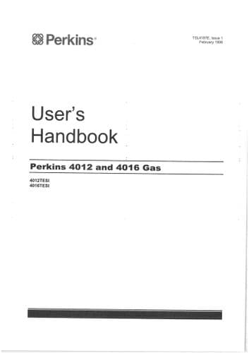 Perkins Industrial Engine 4012 & 4016 Gas Operators Manual 4012TESI 4016TESI
