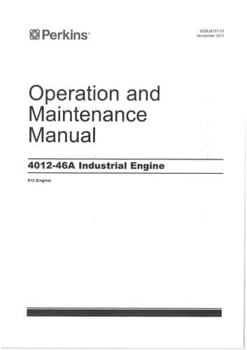 Perkins Industrial Engine 4012-46A Operators Manual S12