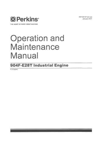Perkins Industrial Engine 904F-E28T Operators Manual