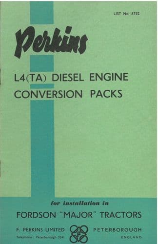 Perkins L4 (TA) Diesel Engine Conversion Packs for Installation in Fordson Major Tractors