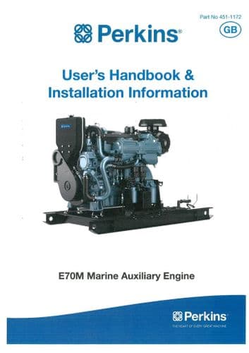 Perkins Marine Diesel Engine E70M Operators Manual