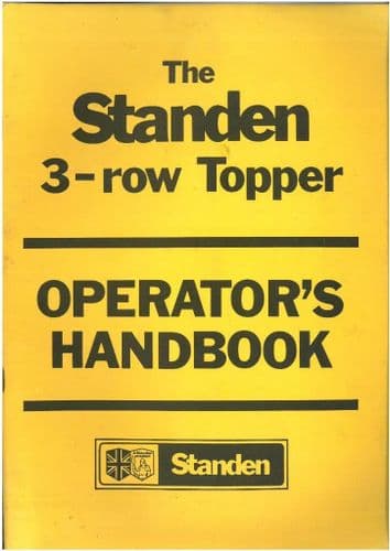 Peter Standen 3-Row Topper Operators Manual with Parts List