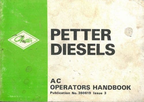 Petter Diesel Engine AC Operators Manual with Parts List - AC