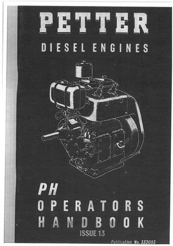 Petter Diesel Engines PH Operators Manual With Parts List - English, French and Dutch