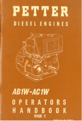 Petter Engine AB1W & AC1W Operators Manual