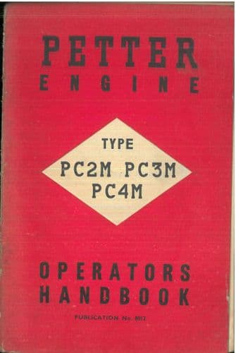 Petter Engines PC2M, PC3M & PC4M Operators Manual with Parts List - ORIGINAL MANUAL