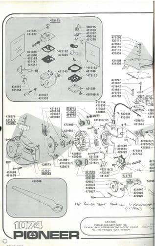 Pioneer Chainsaw Model 1074Parts Manual