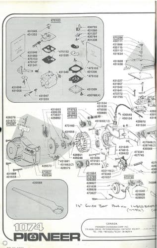 Pioneer Chainsaw Model 1074Parts Manual