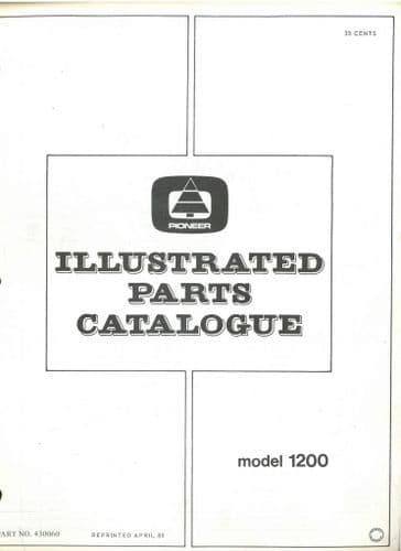 Pioneer Chainsaw Model 1200 Parts Manual