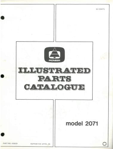 Pioneer Chainsaw Model 2071 Parts Manual