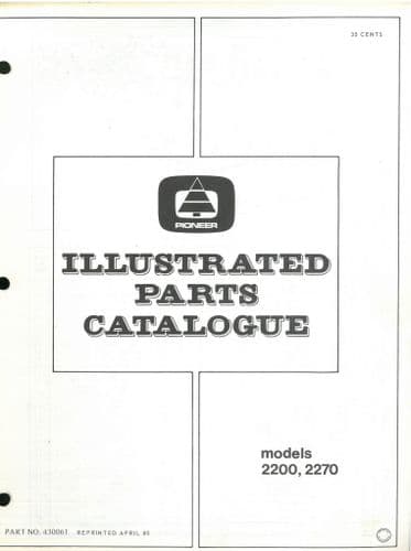 Pioneer Chainsaw Model 2200 & 2270 Parts Manual