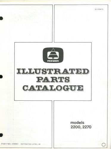 Pioneer Chainsaw Model 2200 & 2270 Parts Manual