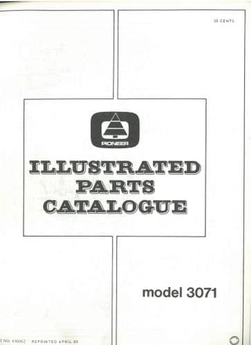 Pioneer Chainsaw Model 3071 Parts Manual