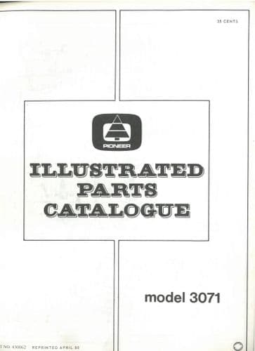 Pioneer Chainsaw Model 3071 Parts Manual