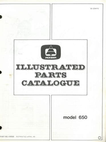 Pioneer Chainsaw Model 650 Parts Manual
