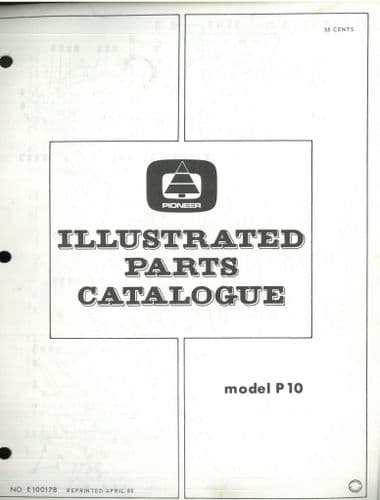 Pioneer Chainsaw Model P10 Parts Manual