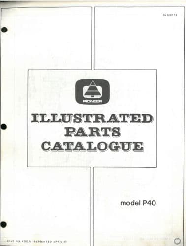 Pioneer Chainsaw Model P40 Parts Manual