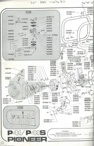 Pioneer Chainsaw Model P41 & P41S Parts Manual