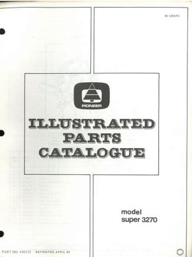 Pioneer Chainsaw Model Super 3270 Parts Manual
