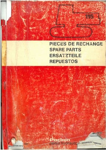 Poclain 115 Crawler Hydraulic Excavator Parts Manual