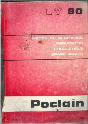 Poclain Crawler Excavator LY80 Parts Manual - LY 80