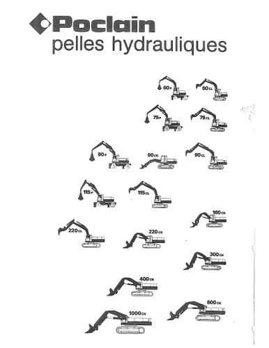 Poclain Excavator 220CL 220CK 300CK 400CK 600CK 1000CK  Hydraulic Workshop Service Manual