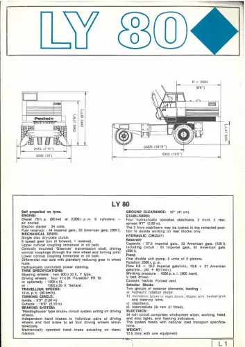Poclain Wheeled Excavator LY80 Brochure