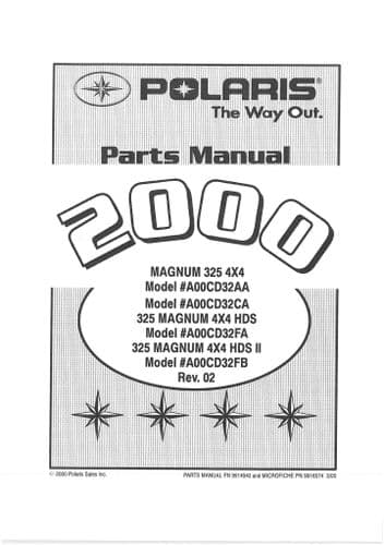Polaris ATV Magnum 325 4x4, 325 4x4 HDS, 325 4x4 HDSII Parts Manual