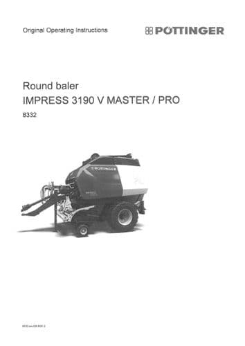 Pottinger Baler IMPRESS 3190 V MASTER-PRO Operators Manual
