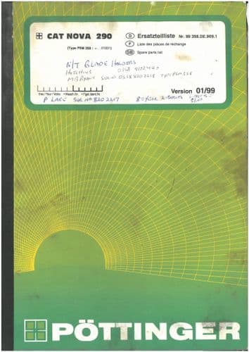 Pottinger Cat Nova 290 Rotary Mower Parts Manual